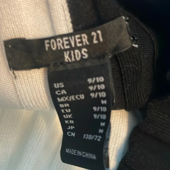 NWT Forever 21 girls ribbed black and white colorblock top 9-10 - Picture 5 of 7